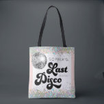 Bolso De Tela Última disco Bachelorette<br><div class="desc">Consigue que la última fiesta de la soltera de la discoteca comience con estas preciosas bolsas de té. ¡Esto hace un gran placer para todas las encantadoras damas que asisten a la épica soltera! Vea toda la colección para ver más elementos coincidentes.</div>
