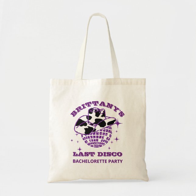 Bolso De Tela Última disco Cowgirl Bachelorette Party Tote Bag (Frente)