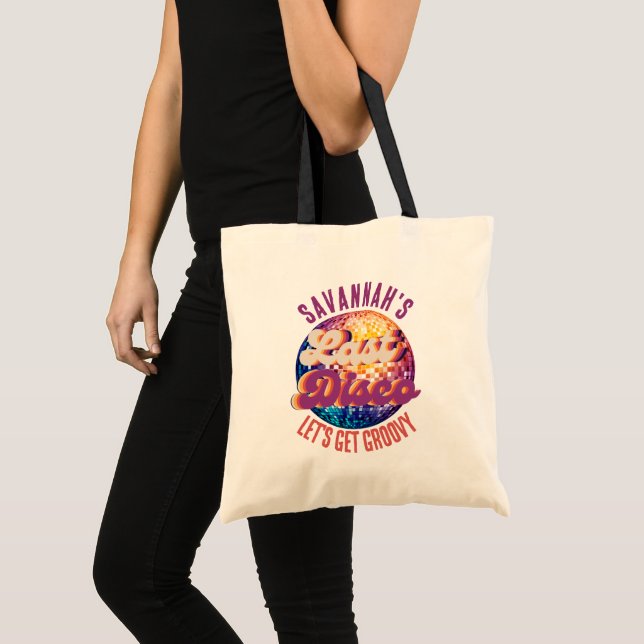 Bolso De Tela Última disco retro Bachelorette Bridesmaids (Anverso (producto))