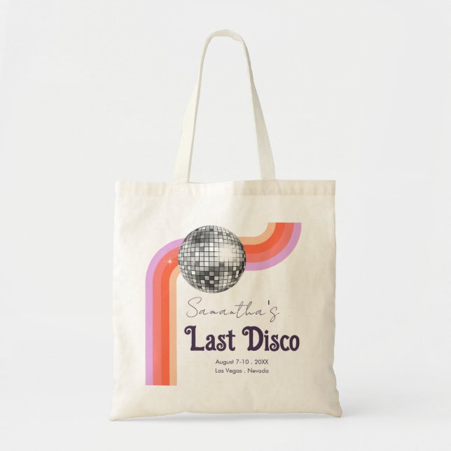 Bolso De Tela Última Disco Retro Bachelorette Party Tote Bag (Frente)