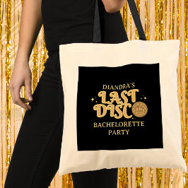 Bolso De Tela Última disco retro negro y dorada Bachelorette de 