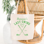 Bolso De Tela Último club de campo de golf balancín Favoritos de<br><div class="desc">La última vuelta antes del ring golf country club temática Bachelorette fin de semana novia novias favores y regalos de soltera personalizada bolso de tote,  bachillerato fiesta de salchicha golf verde temática tote bolsa de novia regalos fiesta de novias</div>