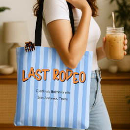 Bolso De Tela Último Rodeo Azul + Bachelorette Naranja