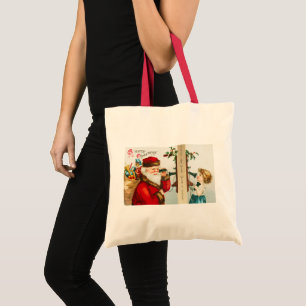 Bolso De Tela Un alegre Santa Claus navideño de Ellen Clapsaddle