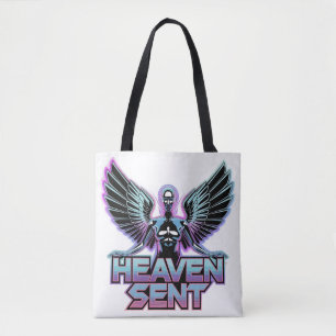 Bolso De Tela Un ángel metálico brillante con alas, diseño Y2K