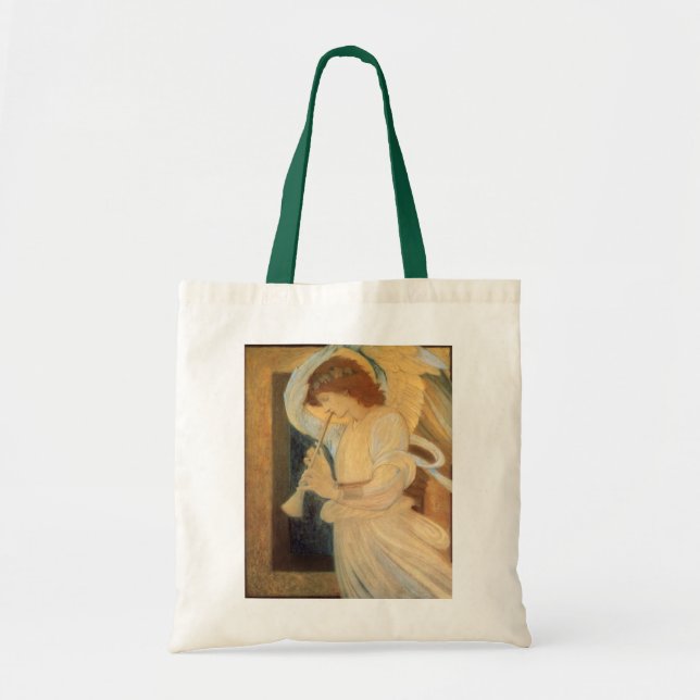 Bolso De Tela Un ángel tocando un flageolet de Burne Jones (Frente)