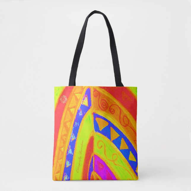 Bolso De Tela Un asombroso diseño de arte tribal de Barcelona nº (Anverso)