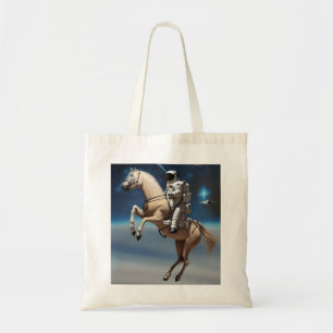 Bolso De Tela Un astronauta montando un caballo en el espacio