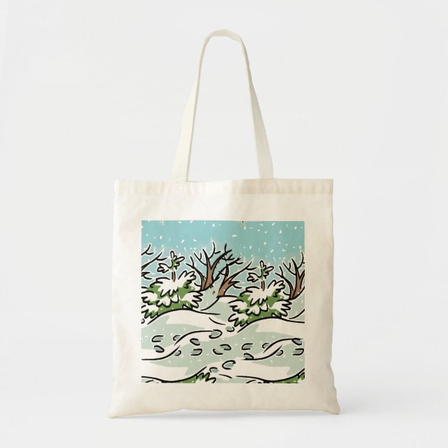 Bolso De Tela Un bosque nevado - (Frente)