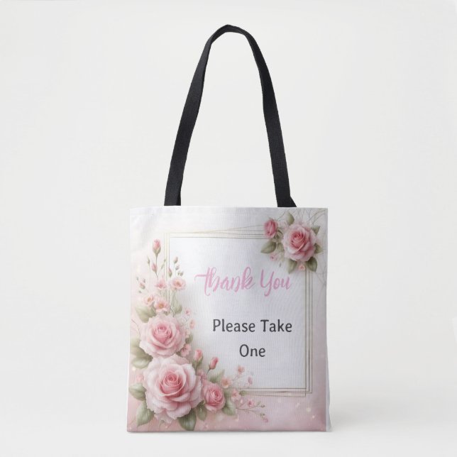 Bolso De Tela Un Bouquet de gracias: Tote floral por la gratitud (Anverso)