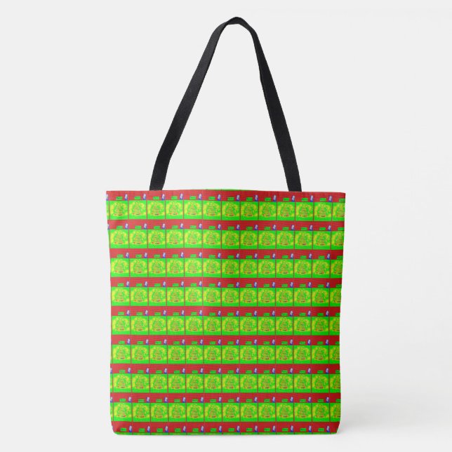 Bolso De Tela Un brillante Tote de cereza verde (Anverso)