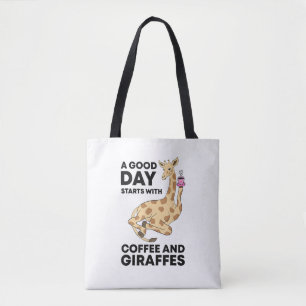 Bolso De Tela Un buen día empieza con café y regalo de jirafa gr