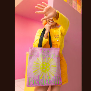 Bolso De Tela Un Buen Día Rosa Para Jugar Al Pickleball