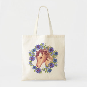 Bolso De Tela Un caballo de margarita azul