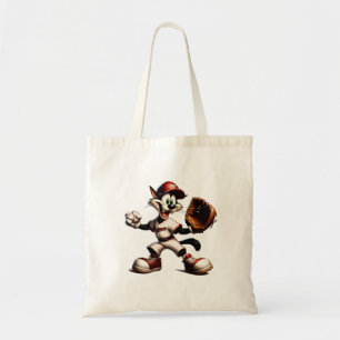 Bolso De Tela Un cántaro de béisbol para gato tonto se levanta