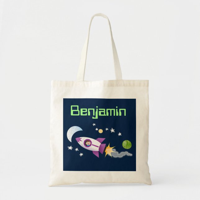 Bolso De Tela Un chico lindo en el ilustracion de personalizado  (Frente)