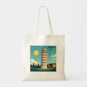 Bolso De Tela Un clásico cartel de viaje nostálgico – Pisa Itali