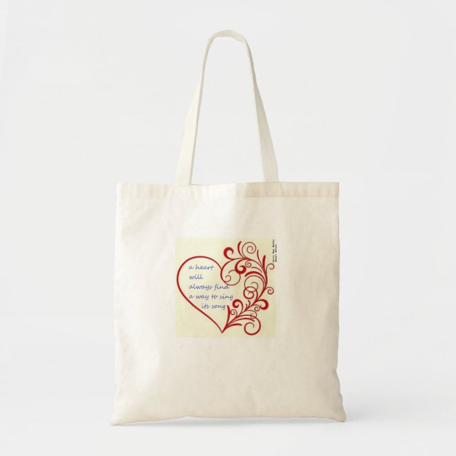 Bolso De Tela "un corazón siempre encontrará la manera de cantar (Frente)
