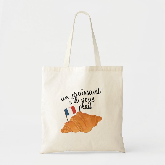 Bolso De Tela Un Croissant S'il Vous Plait - Comida francesa (Frente)