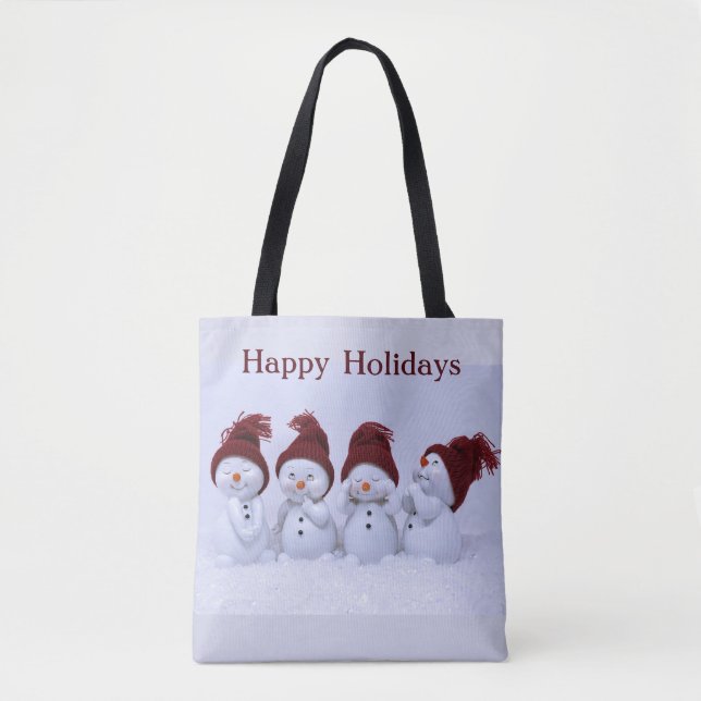 Bolso De Tela Un cuarteto de muñecos de nieve (Anverso)