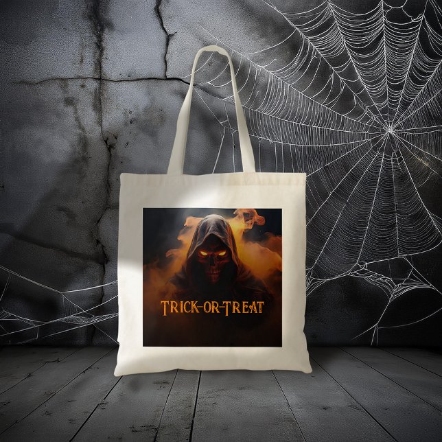 Bolso De Tela Un demonio oscuro con naranja humo halloween (Subido por el creador)