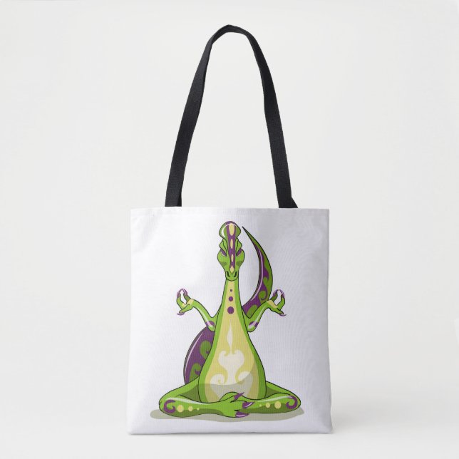 Bolso De Tela Un Dinosaurio Iguanodon Personalizado Haciendo Yog (Anverso)