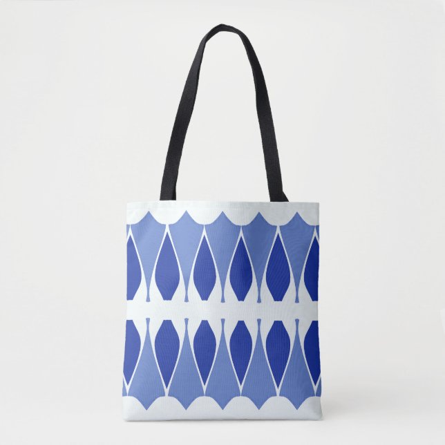 Bolso De Tela Un diseño clásico de moda en blanco y azul (Anverso)
