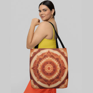 Bolso De Tela Un diseño de mandala simétrica intrincado