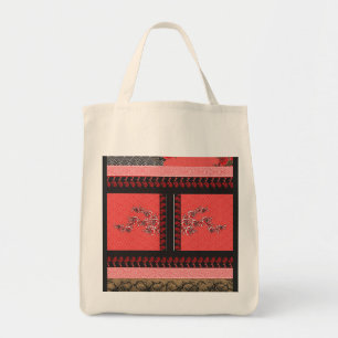 Bolso De Tela un diseño de papel pintado rojo y negro