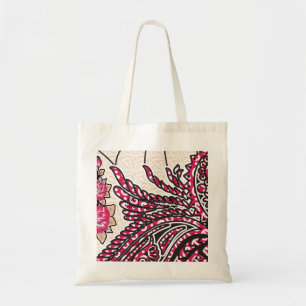Bolso De Tela Un diseño paisajístico decorativo con un rojo inte
