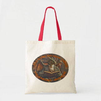 Bolso De Tela Un dragón leyendo para aprender y disfrutar.