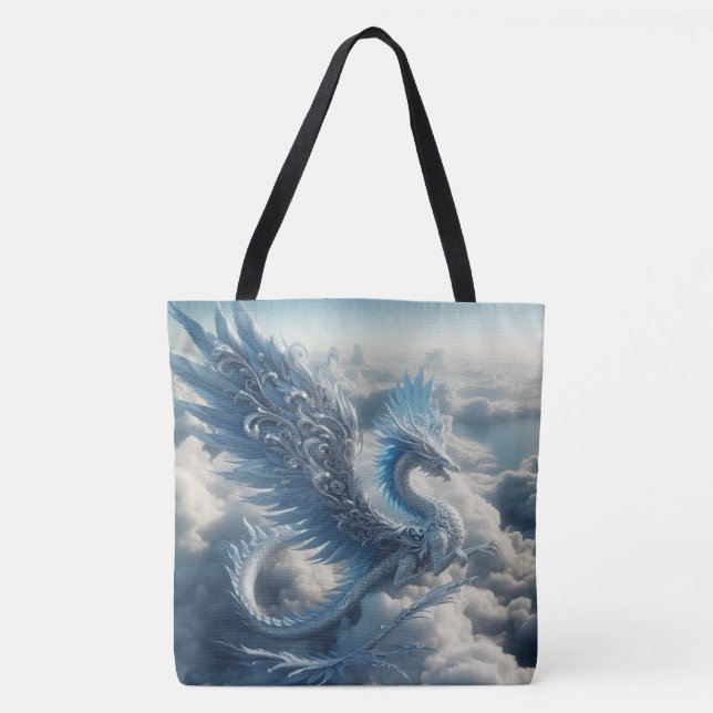 Bolso De Tela Un dragón rodeado de nubes (Anverso)