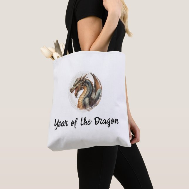 Bolso De Tela Un drágono año de la acuarela del dragón (Detalle)
