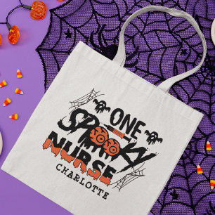 Bolso De Tela Un espeluznante enfermera Halloween Ghost Nombre p