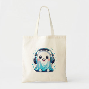 Bolso De Tela Un fantasma con auriculares puestos