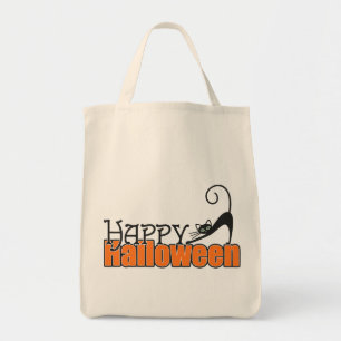 Bolso De Tela Un felino negro feliz Halloween