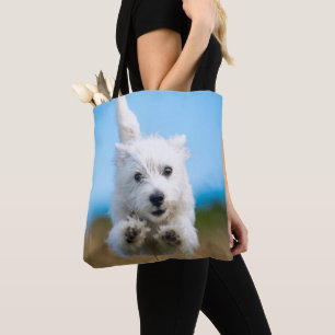 Bolso De Tela Un funcionamiento del oeste lindo del perrito de