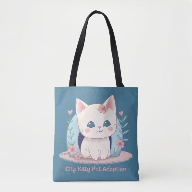 Bolso De Tela Un gatito alegre con un hogar (Anverso)