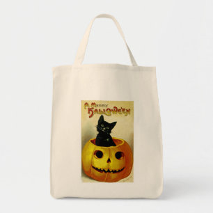 Bolso De Tela Un Gatito De Halloween De Feliz