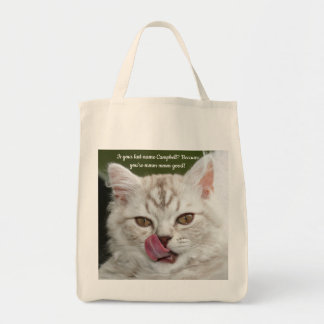 Bolso De Tela Un Gatito Divertido Que Se Agarra Las Cosas