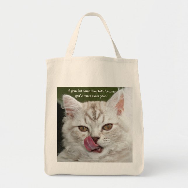 Bolso De Tela Un Gatito Divertido Que Se Agarra Las Cosas (Frente)