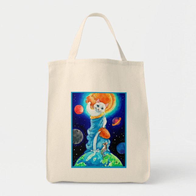 Bolso De Tela Un gato blanco lindo diosa del agua Tote Bag (Frente)