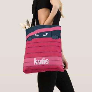 Bolso De Tela Un gato estilizado minimalista