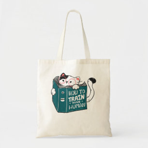 Bolso De Tela Un gato leyendo un libro Cómo entrenar a tu gracio