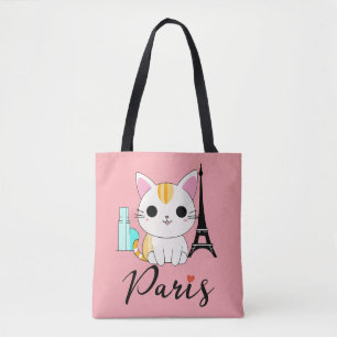 Bolso De Tela Un gato lindo en París