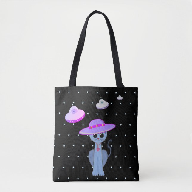 Bolso De Tela Un gato lindo en un Gorra (Anverso)