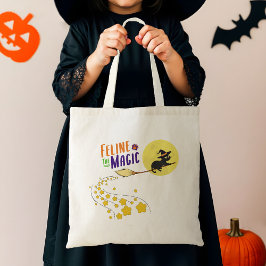 Bolso De Tela Un gato negro de bruja caprichoso lindo Halloween