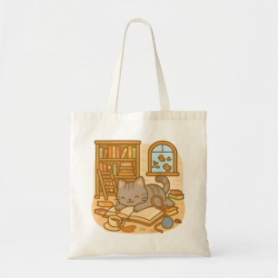 Bolso De Tela Un gato travieso de Kawaii haciendo un desmayo