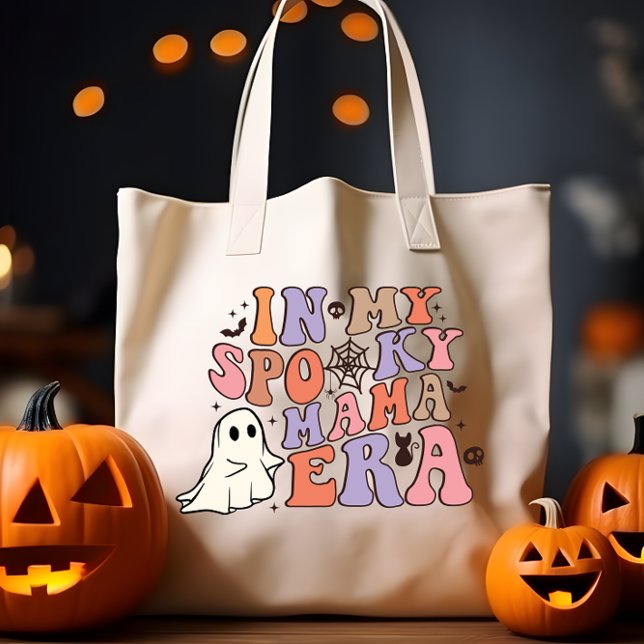 BOLSO DE TELA UN HALLOWEEN GENIAL EN MI ERA DE MAMÁ ESPELUZNANTE (FUNNY GROOVY HALLOWEEN IN MY SPOOKY MAMA ERA OUTFIT FOR MOM DURING HALLOWEEN OR AUTUMN)