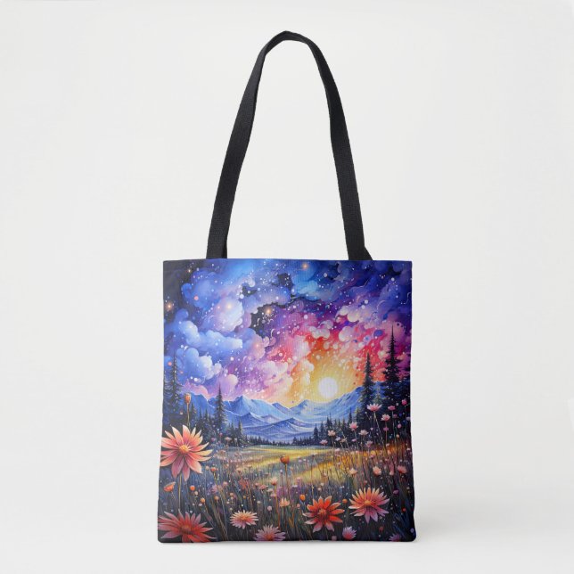 Bolso De Tela Un hermoso Ilustracion de cielo nocturno (Anverso)